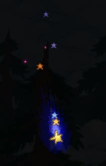 On the PC version, Console version, Mobile version, and tModLoader version, it is crafted with a Wooden Boomerang and a Fallen Star. . Terraria falling star